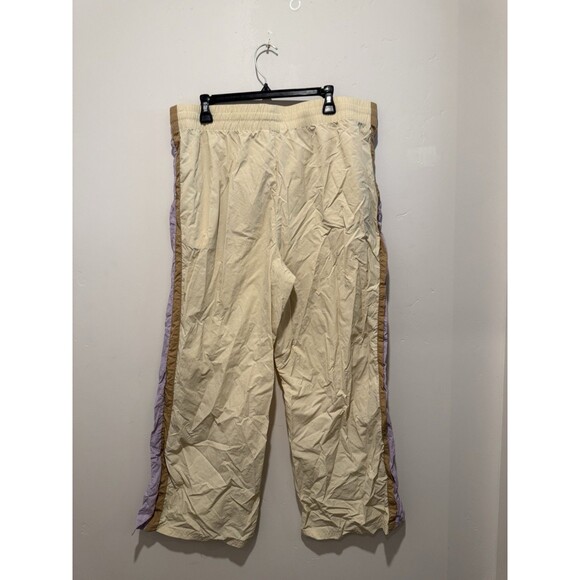 Women's Wide Leg Pants - JoyLab Ivory with Pink Stripe XXL - Picture 3 of 5